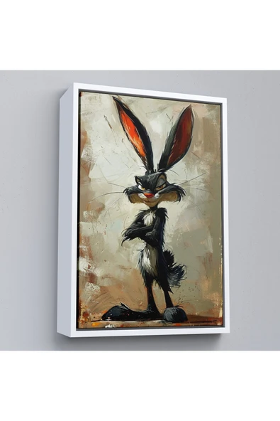 Trezon Ahşap Çerçeveli Bugs Bunny Tavşan Tablosu-7710 ürün görseli 1