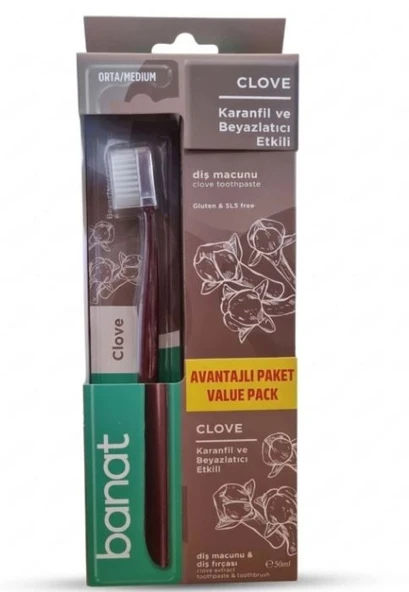 Banat Set Clove Avantajlı Paket (Diş Fırçası + 50 Ml Diş Macunu) ürün görseli 1