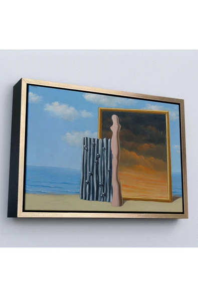 Trezon Ahşap Çerçeveli René Magritte - Deniz Kıyısında Kompozisyon Tablosu-7063 ürün görseli 1