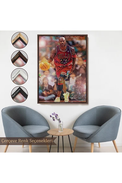 Trezon Ahşap Çerçeveli Michael Jordan Tablo-7781 - Resim 7