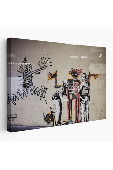 Trezon Bansky Grafitiyi Arayan Polisler Kanvas Tablo-5018 ürün görseli 1