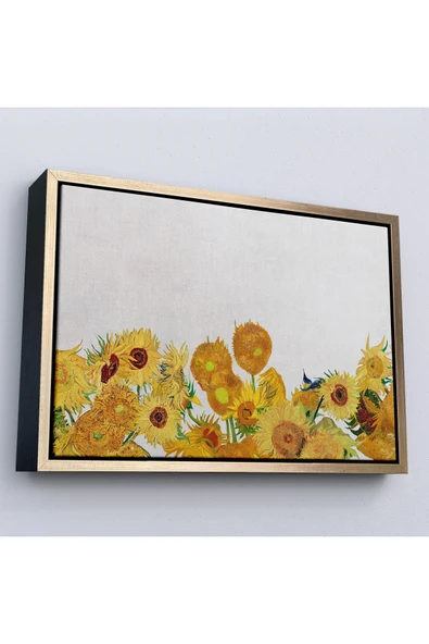 Trezon Ahşap Çerçeveli Vincent Van Gogh - Ayçiçekleri Tablo-7149 ürün görseli 1