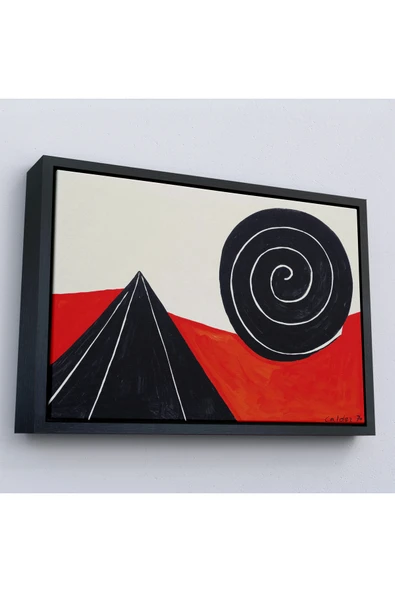 Trezon Ahşap Çerçeveli Alexander Calder - Piramit Ve Sarmal Tablo - Pyramid And Spiral-7111 ürün görseli 1