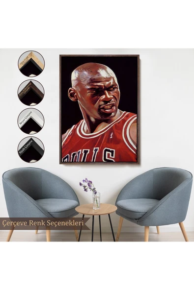 Trezon Ahşap Çerçeveli Michael Jordan Tablo-7928 - Resim 7