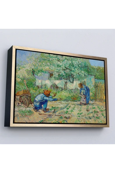 Trezon Ahşap Çerçeveli Vincent Van Gogh - Millet'Den Sonra İlk Adımlar Tablo - First Steps-7164 ürün görseli 1