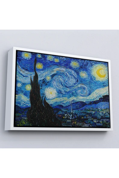 Trezon Ahşap Çerçeveli Vincent Van Gogh - Yıldızlı Gece Tablo - The Starry Night-7133 ürün görseli 1
