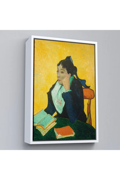 Trezon Ahşap Çerçeveli Vincent Van Gogh - Kitaplarla Madame Ginoux Tablosu-7448 ürün görseli 1