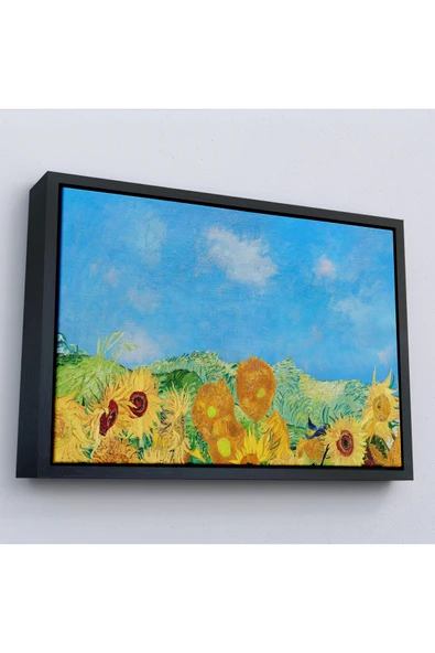 Trezon Ahşap Çerçeveli Vincent Van Gogh - Ayçiçekleri Tablo-7153 ürün görseli 1