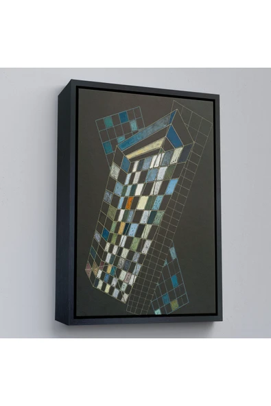 Trezon Ahşap Çerçeveli Wassily Kandinsky - Küçük Uçaklar Tablosu-7494 ürün görseli 1