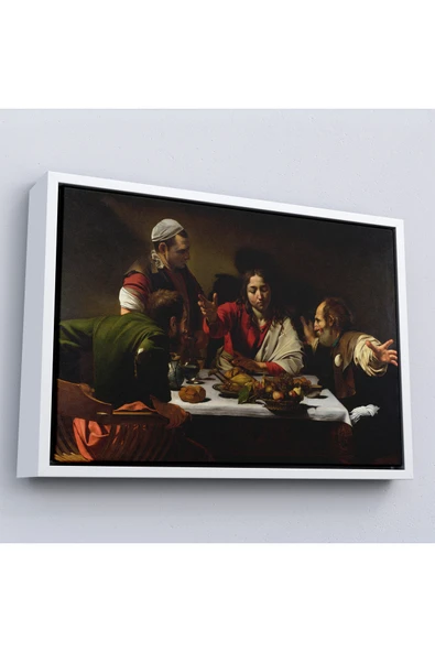 Trezon Ahşap Çerçeveli Caravaggio - Emmaus'Ta Akşam Yemeği Tablo - Supper At Emmaus-7137 ürün görseli 1