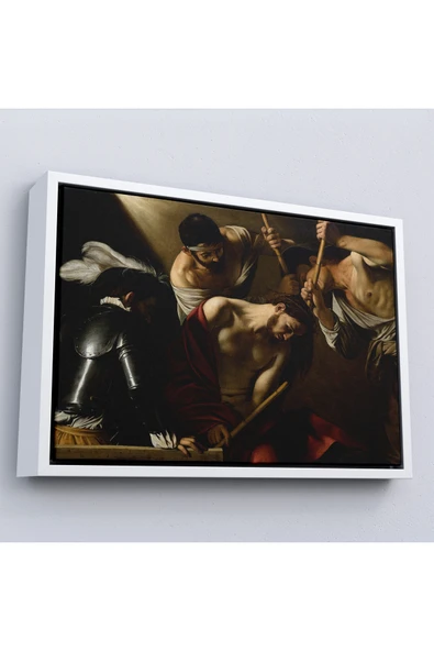 Trezon Ahşap Çerçeveli Caravaggio - Dikenlerle Taçlandırma Tablo - The Crowning With Thorns-7142 ürün görseli 1