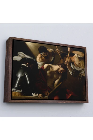 Trezon Ahşap Çerçeveli Caravaggio - Dikenlerle Taçlandırma Tablo - The Crowning With Thorns-7142 ürün görseli 1