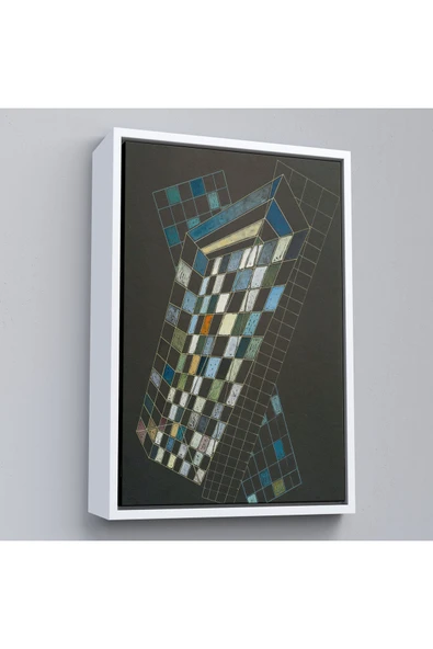 Trezon Ahşap Çerçeveli Wassily Kandinsky - Küçük Uçaklar Tablosu-7494 ürün görseli 1
