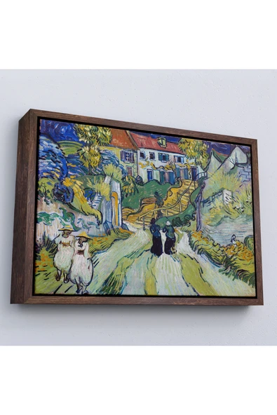 Trezon Ahşap Çerçeveli Vincent Willem Van Gogh - Auvers'Deki Merdiven Tablosu - Stairway At Auvers-7158 ürün görseli 1