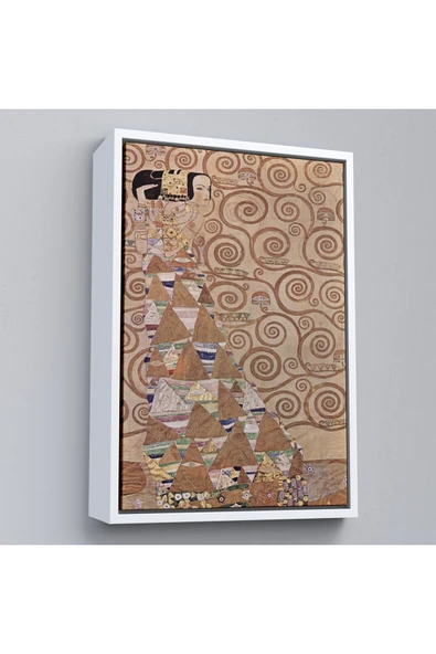 Trezon Ahşap Çerçeveli Gustav Klimt - Hayat Ağacı Tablosu - Expectation From Tree Of Life-7293 ürün görseli 1