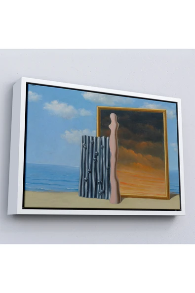 Trezon Ahşap Çerçeveli René Magritte - Deniz Kıyısında Kompozisyon Tablosu-7063 ürün görseli 1