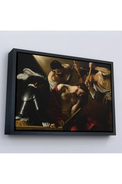 Trezon Ahşap Çerçeveli Caravaggio - Dikenlerle Taçlandırma Tablo - The Crowning With Thorns-7142 ürün görseli 1