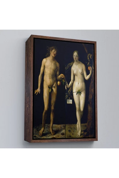 Trezon Ahşap Çerçeveli Albrecht Dürer - Adem İle Havva Tablo - Adam And Eve-8053 ürün görseli 1