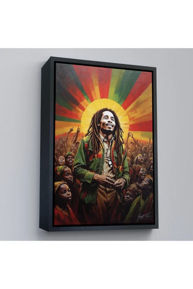 Trezon Ahşap Çerçeveli Bob Marley Tablosu-7744 - Resim 3