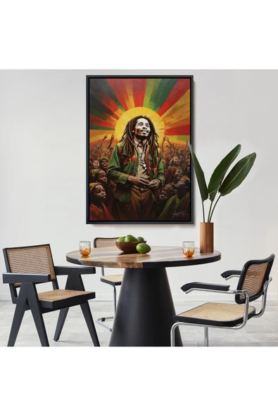 Trezon Ahşap Çerçeveli Bob Marley Tablosu-7744 - Resim 8