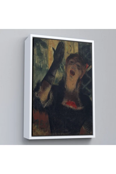 Trezon Ahşap Çerçeveli Edgar Degas - Cafe Singer Tablo-8088 ürün görseli 1