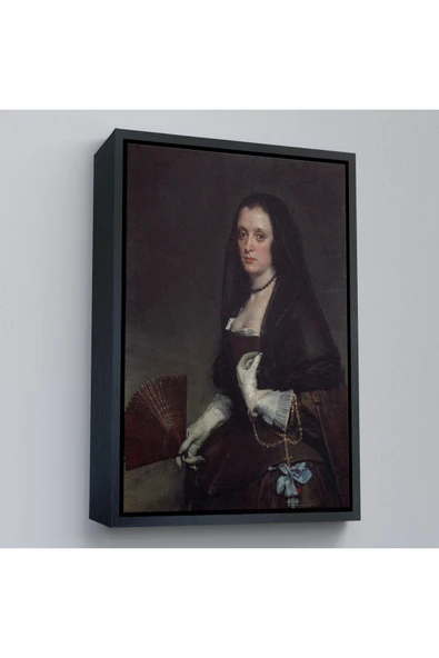 Trezon Ahşap Çerçeveli Diego Velázquez - Hayranlı Kadın Tablo - The Lady With A Fan-7433 ürün görseli 1