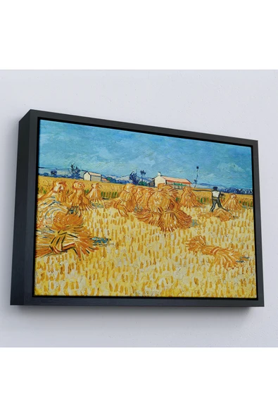 Trezon Ahşap Çerçeveli Vincent Van Gogh Provence'Te Hasat Tablo-7148 ürün görseli 1