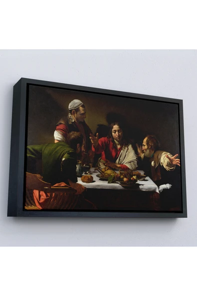 Trezon Ahşap Çerçeveli Caravaggio - Emmaus'Ta Akşam Yemeği Tablo - Supper At Emmaus-7137 ürün görseli 1