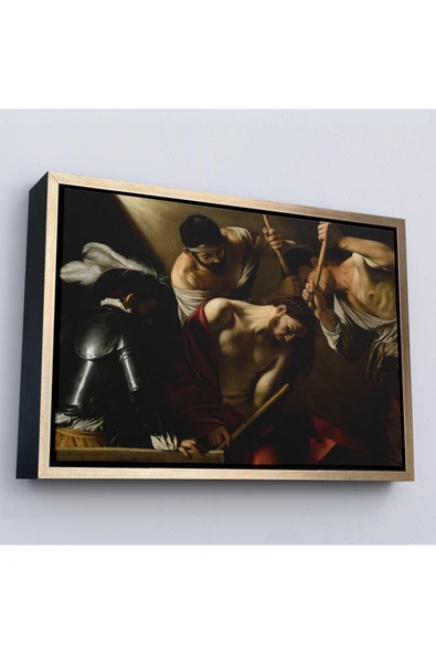 Trezon Ahşap Çerçeveli Caravaggio - Dikenlerle Taçlandırma Tablo - The Crowning With Thorns-7142 ürün görseli 1