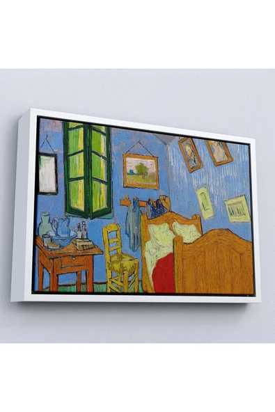 Trezon Ahşap Çerçeveli Vincent Van Gogh - Arles'Ta Yatak Odası Tablosu - Bedroom İn Arles-7160 ürün görseli 1