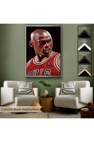 Trezon Ahşap Çerçeveli Michael Jordan Tablo-7928 - Resim 6