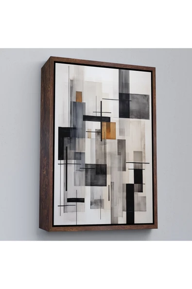 Trezon Ahşap Çerçeveli Dikey Hatlar Tablosu-7601 ürün görseli 1