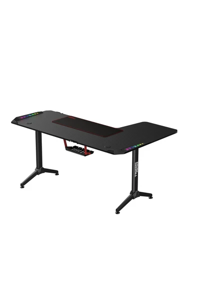 WARRIOR TM-Y-LB-RGB L DESIGN SİYAH OYUNCU MASASI - SOL ürün görseli 1