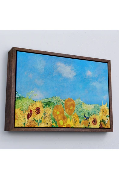 Trezon Ahşap Çerçeveli Vincent Van Gogh - Ayçiçekleri Tablo-7153 ürün görseli 1