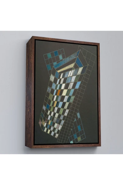 Trezon Ahşap Çerçeveli Wassily Kandinsky - Küçük Uçaklar Tablosu-7494 ürün görseli 1