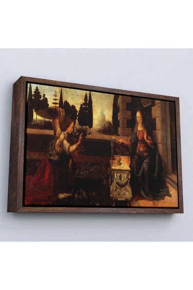 Trezon Ahşap Çerçeveli LeoTTÇ.KNVdo Da Vinci - Duyuru Tablo - Annunciation-7096 ürün görseli 1