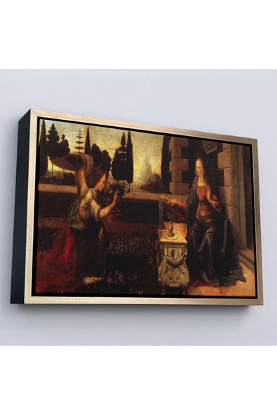 Trezon Ahşap Çerçeveli LeoTTÇ.KNVdo Da Vinci - Duyuru Tablo - Annunciation-7096 ürün görseli 1