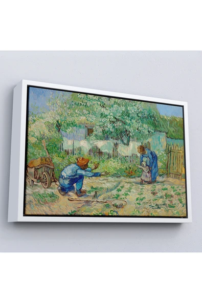 Trezon Ahşap Çerçeveli Vincent Van Gogh - Millet'Den Sonra İlk Adımlar Tablo - First Steps-7164 ürün görseli 1