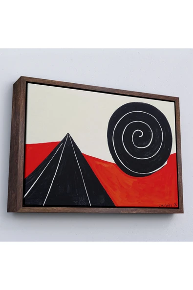 Trezon Ahşap Çerçeveli Alexander Calder - Piramit Ve Sarmal Tablo - Pyramid And Spiral-7111 ürün görseli 1