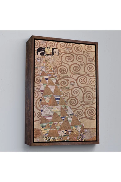 Trezon Ahşap Çerçeveli Gustav Klimt - Hayat Ağacı Tablosu - Expectation From Tree Of Life-7293 ürün görseli 1