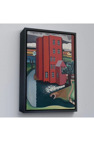 Trezon Ahşap Çerçeveli Auguste Herbin - Kırmızı Ev Tablosu -The Red House-7347 ürün görseli 1