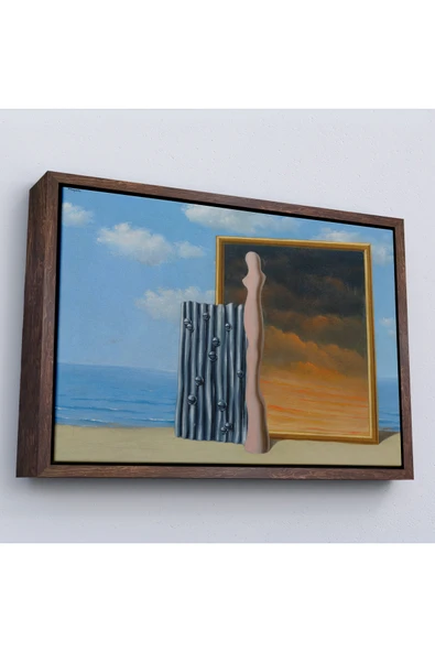 Trezon Ahşap Çerçeveli René Magritte - Deniz Kıyısında Kompozisyon Tablosu-7063 ürün görseli 1