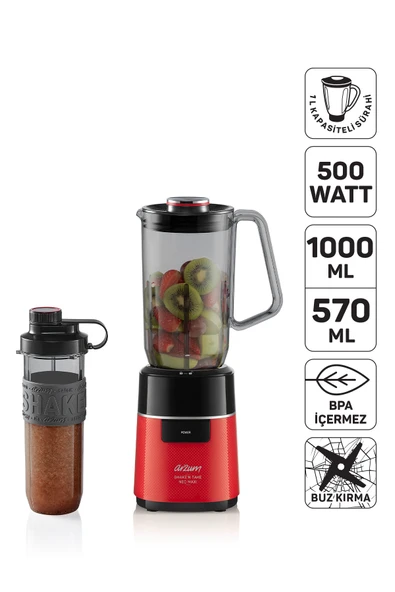 Arzum Shake'N Take Neo Maxi Kırmızı Kişisel Sürahi Blender AR1174-K ürün görseli 1
