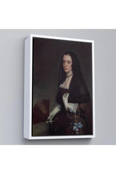 Trezon Ahşap Çerçeveli Diego Velázquez - Hayranlı Kadın Tablo - The Lady With A Fan-7433 ürün görseli 1