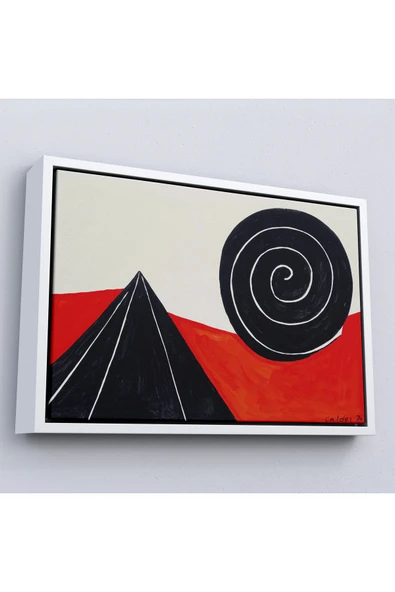 Trezon Ahşap Çerçeveli Alexander Calder - Piramit Ve Sarmal Tablo - Pyramid And Spiral-7111 ürün görseli 1