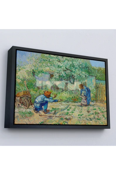 Trezon Ahşap Çerçeveli Vincent Van Gogh - Millet'Den Sonra İlk Adımlar Tablo - First Steps-7164 ürün görseli 1