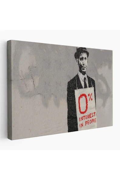 Trezon Banksy % 0 Faiz Oranı İsimli Çalışması Kanvas Tablo / % 0 Interest In People-5110 ürün görseli 1