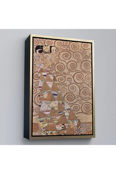 Trezon Ahşap Çerçeveli Gustav Klimt - Hayat Ağacı Tablosu - Expectation From Tree Of Life-7293 ürün görseli 1