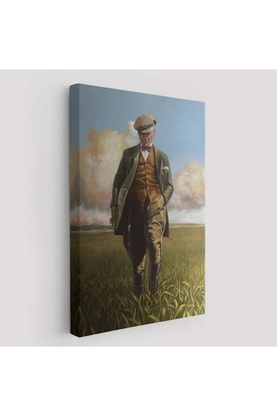 Trezon Tarlada Yürüyen Mustafa Kemal Atatürk Duvar Tablosu-6132 ürün görseli 1