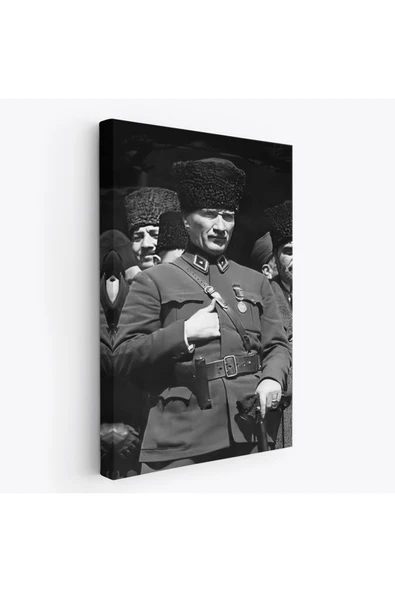 Trezon Atatürk Portre Tablosu Mustafa Kemal Atatürk Dikdörtgen Dekoratif Kanvas Tablo-EY-123 ürün görseli 1